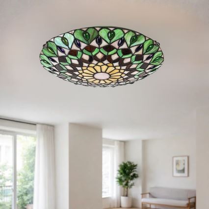Brilagi - Tiffany stained-glass ceiling light MARGARET 2xE27/60W/230V Ø 40 cm