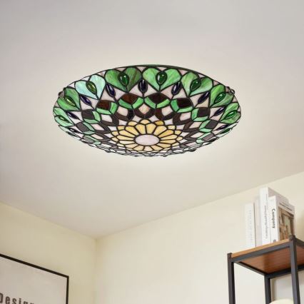 Brilagi - Tiffany stained-glass ceiling light MARGARET 2xE27/60W/230V Ø 40 cm