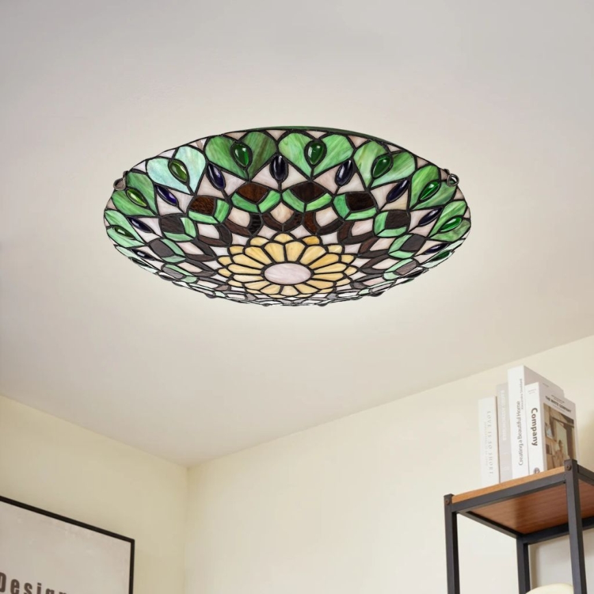 Brilagi - Tiffany stained-glass ceiling light MARGARET 2xE27/60W/230V Ø 40 cm