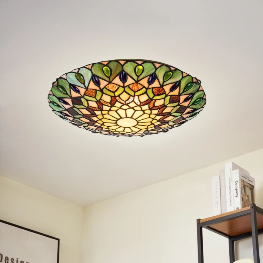 Brilagi - Tiffany stained-glass ceiling light MARGARET 2xE27/60W/230V Ø 40 cm