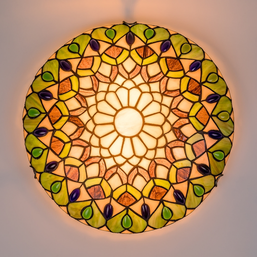Brilagi - Tiffany stained-glass ceiling light MARGARET 2xE27/60W/230V Ø 40 cm