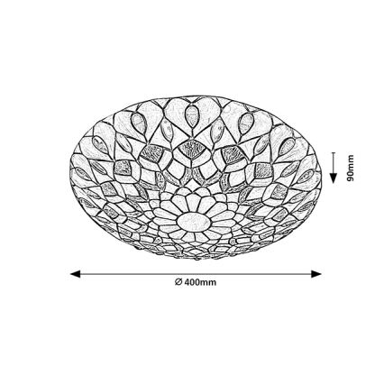 Brilagi - Tiffany stained-glass ceiling light MARGARET 2xE27/60W/230V Ø 40 cm