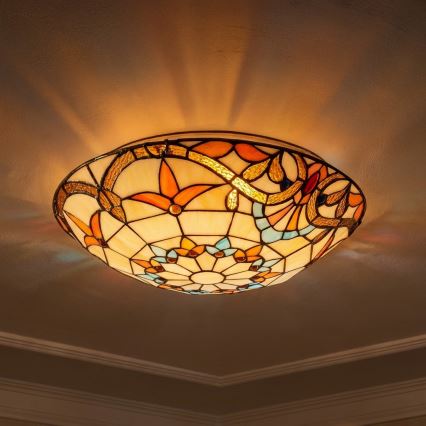Brilagi - Tiffany stained-glass ceiling light MIRABELLA 2xE27/60W/230V Ø 40 cm