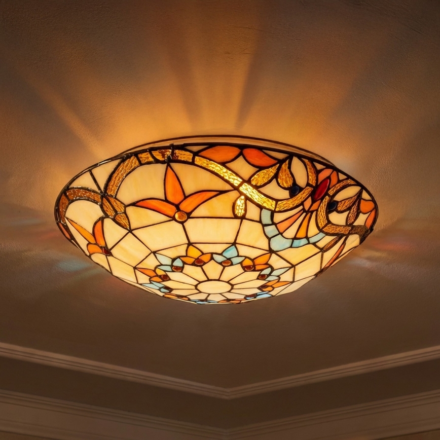 Brilagi - Tiffany stained-glass ceiling light MIRABELLA 2xE27/60W/230V Ø 40 cm