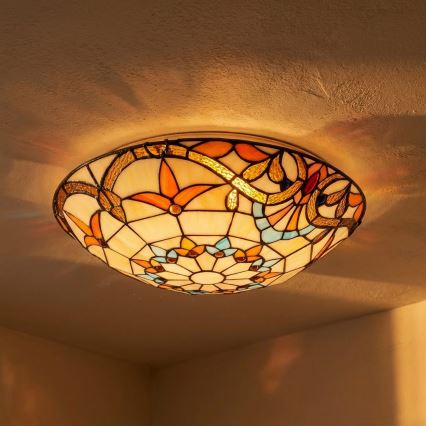 Brilagi - Tiffany stained-glass ceiling light MIRABELLA 2xE27/60W/230V Ø 40 cm