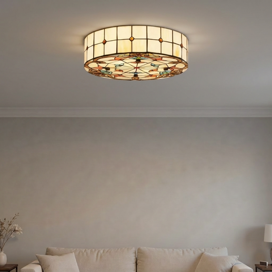 Brilagi - Tiffany stained-glass ceiling light MIRABELLA 3xE27/60W/230V Ø 40 cm