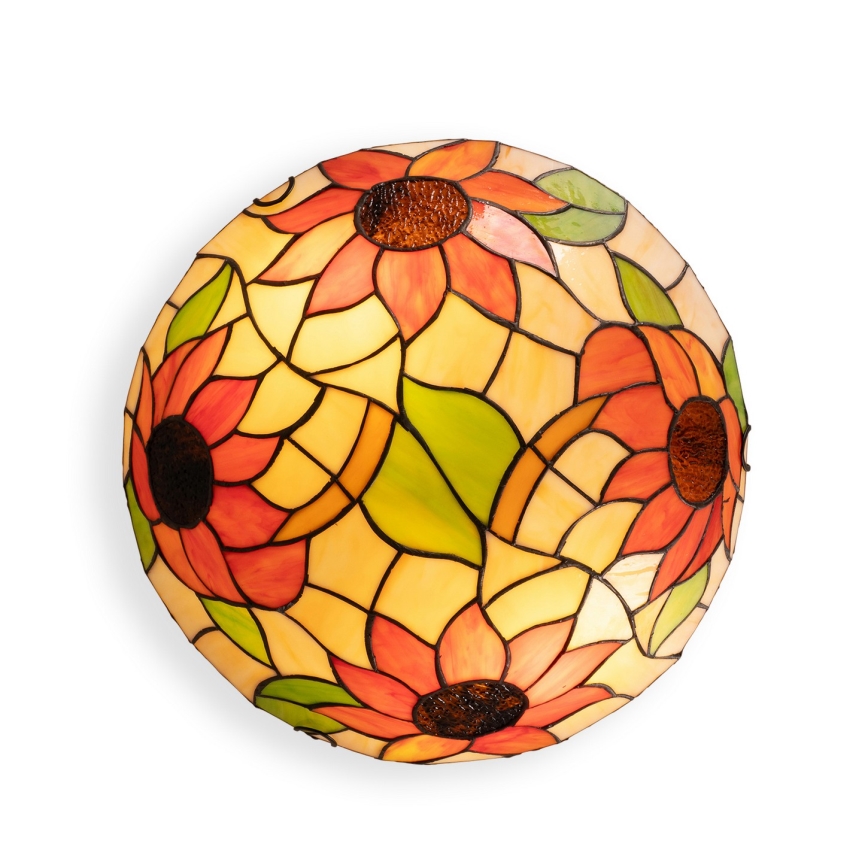 Brilagi - Tiffany stained-glass ceiling light SUNFLOWER 2xE27/60W/230V Ø 40 cm