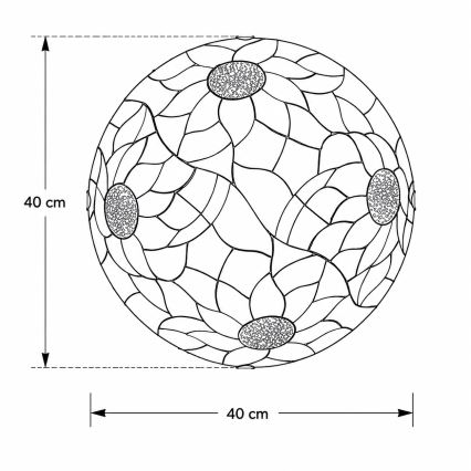 Brilagi - Tiffany stained-glass ceiling light SUNFLOWER 2xE27/60W/230V Ø 40 cm