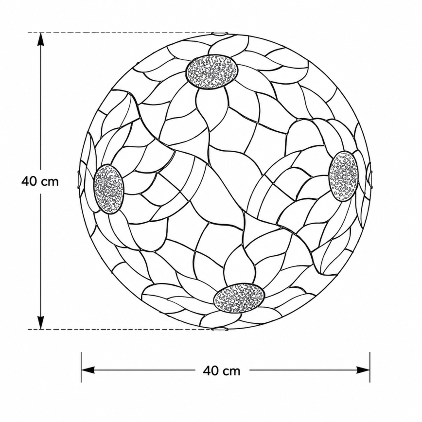 Brilagi - Tiffany stained-glass ceiling light SUNFLOWER 2xE27/60W/230V Ø 40 cm