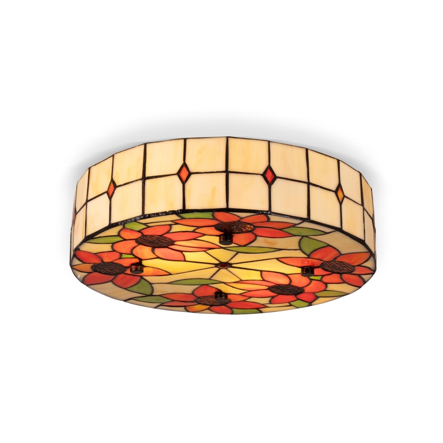 BRILAGI - Tiffany stained-glass ceiling light SUNFLOWER 2xE27/60W/230V Ø 40 cm