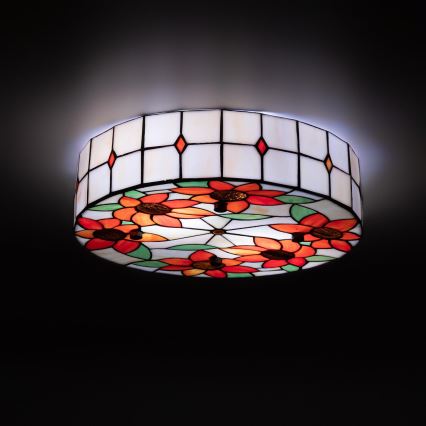 Brilagi - Tiffany stained-glass ceiling light SUNFLOWER 3xE27/60W/230V Ø 40 cm