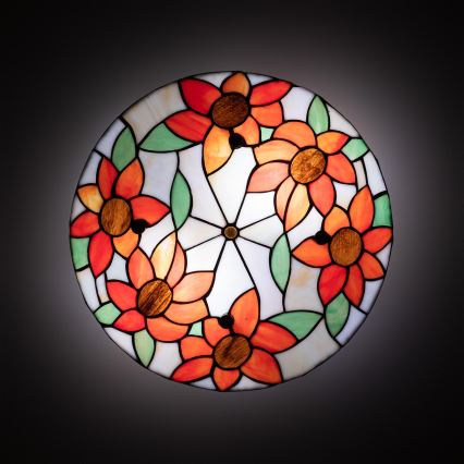 Brilagi - Tiffany stained-glass ceiling light SUNFLOWER 3xE27/60W/230V Ø 40 cm