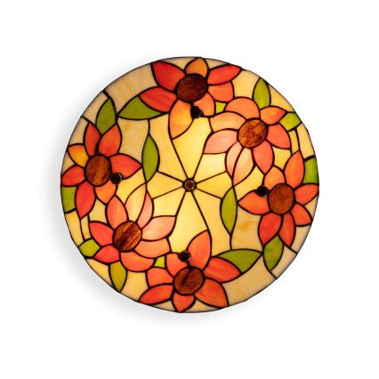 Brilagi - Tiffany stained-glass ceiling light SUNFLOWER 3xE27/60W/230V Ø 40 cm