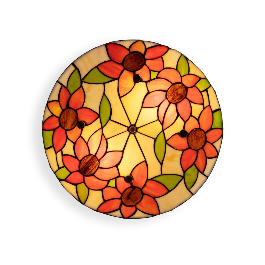Brilagi - Tiffany stained-glass ceiling light SUNFLOWER 3xE27/60W/230V Ø 40 cm
