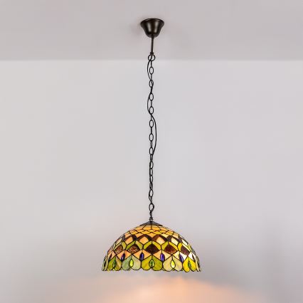Brilagi - Tiffany stained-glass chain-hung chandelier MARGARET 2xE27/60W/230V