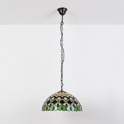 Brilagi - Tiffany stained-glass chain-hung chandelier MARGARET 2xE27/60W/230V