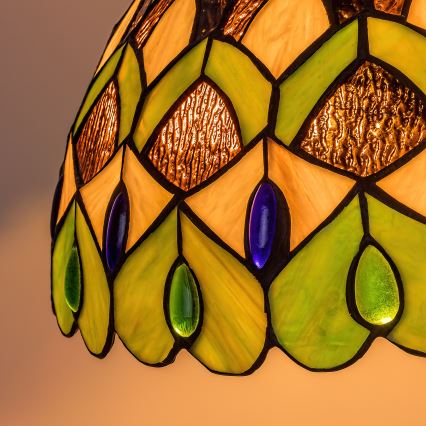 Brilagi - Tiffany stained-glass chain-hung chandelier MARGARET 2xE27/60W/230V