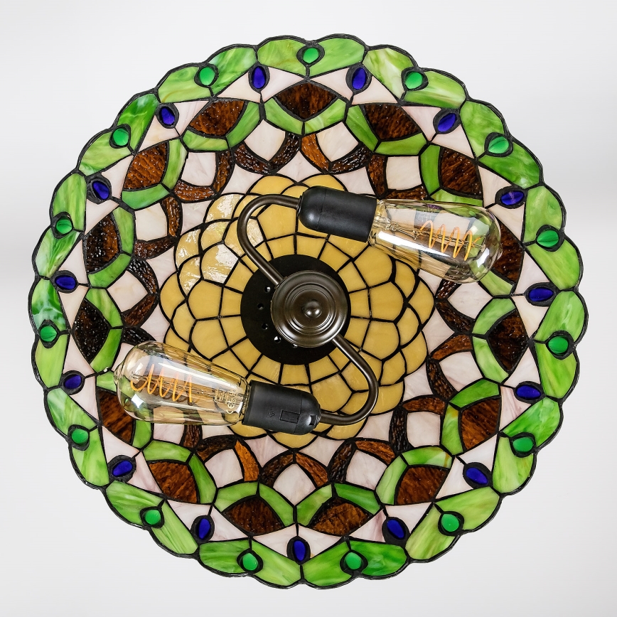 Brilagi - Tiffany stained-glass chain-hung chandelier MARGARET 2xE27/60W/230V