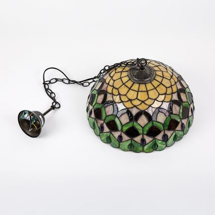 Brilagi - Tiffany stained-glass chain-hung chandelier MARGARET 2xE27/60W/230V