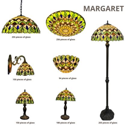 Brilagi - Tiffany stained-glass chain-hung chandelier MARGARET 2xE27/60W/230V