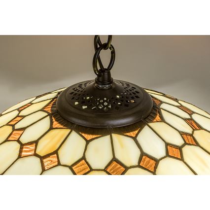 Brilagi - Tiffany stained-glass chandelier on chain DORAN 2xE27/60W/230V