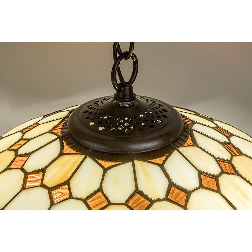 Brilagi - Tiffany stained-glass chandelier on chain DORAN 2xE27/60W/230V