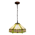 BRILAGI - Tiffany stained-glass chandelier on chain EMERALD 1xE27/60W/230V Ø 40 cm