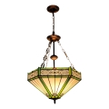 BRILAGI - Tiffany stained-glass chandelier on chain EMERALD 3xE27/60W/230V Ø 50 cm