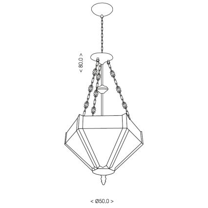 BRILAGI - Tiffany stained-glass chandelier on chain EMERALD 3xE27/60W/230V Ø 50 cm