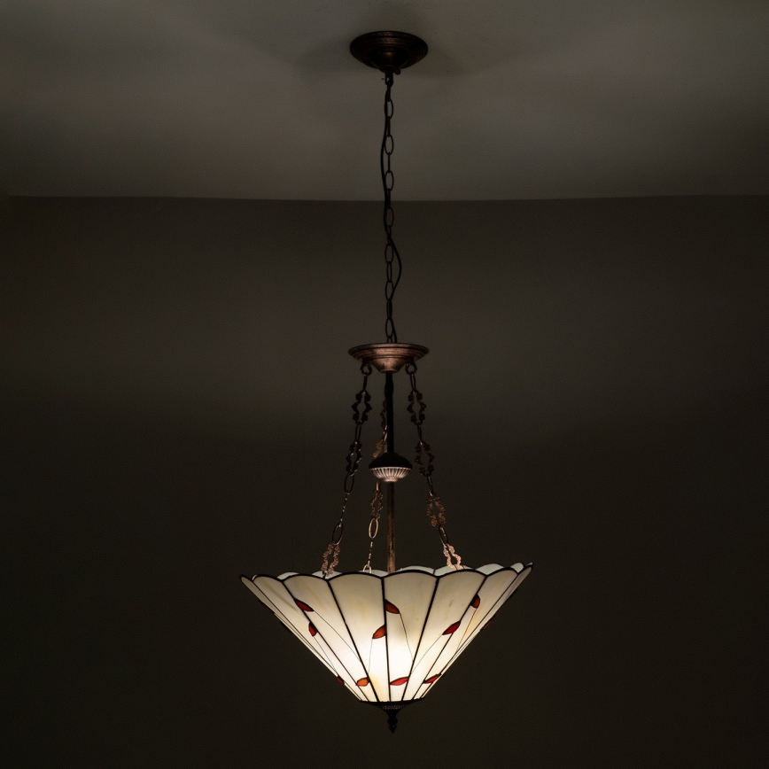 Brilagi - Tiffany stained-glass chandelier on chain FOLIA 3xE27/60W/230V dia. 50 cm