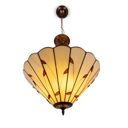 Brilagi - Tiffany stained-glass chandelier on chain FOLIA 3xE27/60W/230V dia. 50 cm