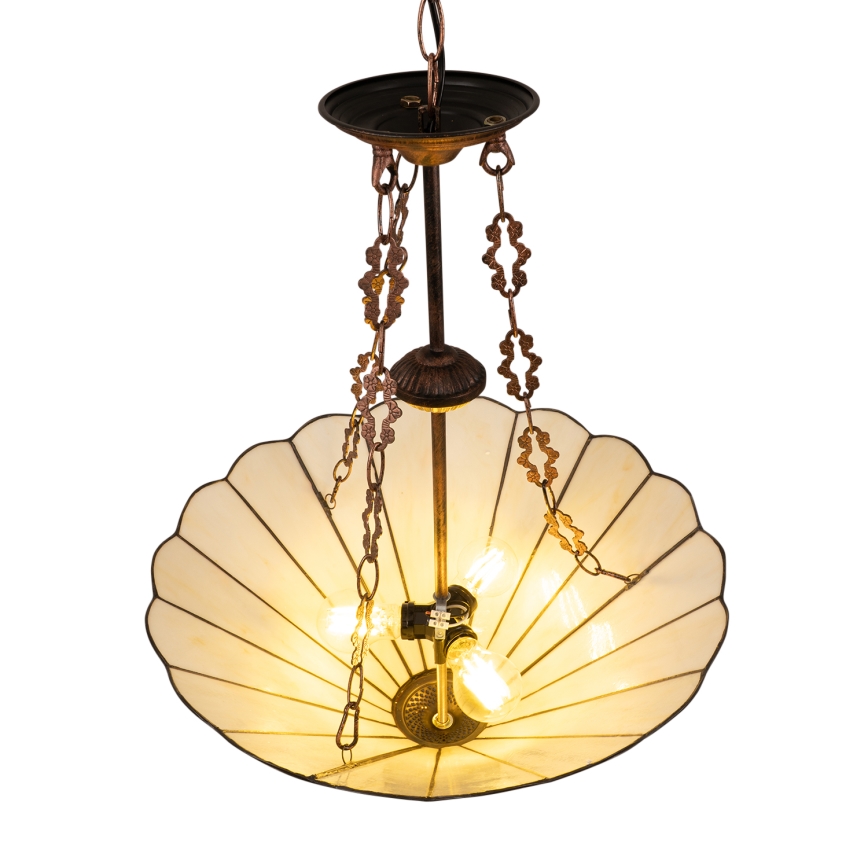 Brilagi - Tiffany stained-glass chandelier on chain FOLIA 3xE27/60W/230V dia. 50 cm