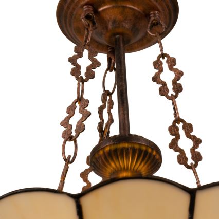 Brilagi - Tiffany stained-glass chandelier on chain FOLIA 3xE27/60W/230V dia. 50 cm