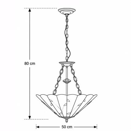 Brilagi - Tiffany stained-glass chandelier on chain FOLIA 3xE27/60W/230V dia. 50 cm