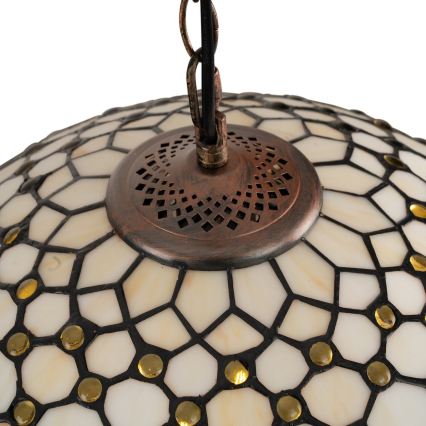Brilagi - Tiffany stained-glass chandelier on chain IVORY 1xE27/60W/230V Ø 40 cm