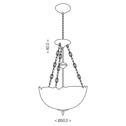 BRILAGI - Tiffany stained glass chandelier on chain IVORY SMOOTH 3xE27/60W/230V dia. 50 cm