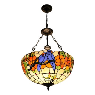Brilagi - Tiffany stained-glass chandelier on chain JUNGLE 3xE27/60W/230V Ø 50 cm