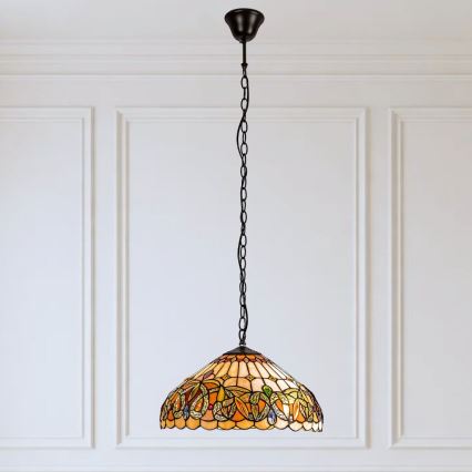 Brilagi - Tiffany stained-glass chandelier on chain LUISA 2xE27/60W/230V
