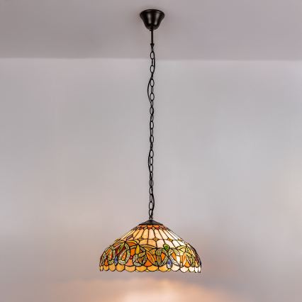 Brilagi - Tiffany stained-glass chandelier on chain LUISA 2xE27/60W/230V