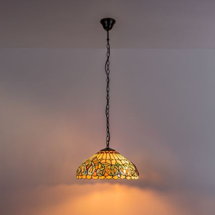 Brilagi - Tiffany stained-glass chandelier on chain LUISA 2xE27/60W/230V