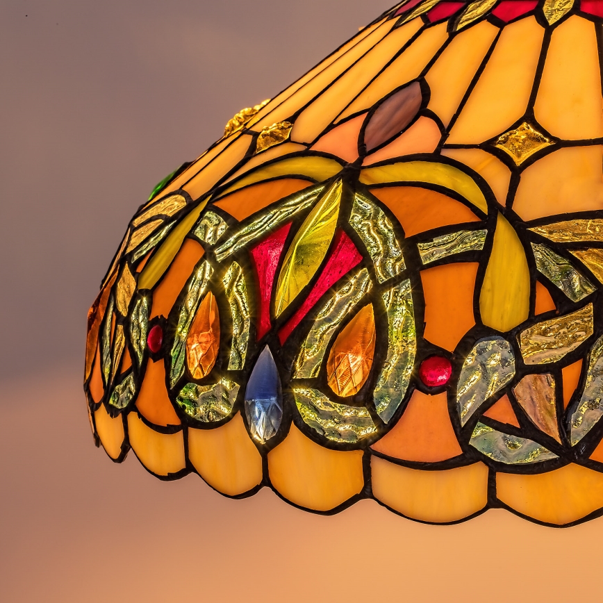 Brilagi - Tiffany stained-glass chandelier on chain LUISA 2xE27/60W/230V