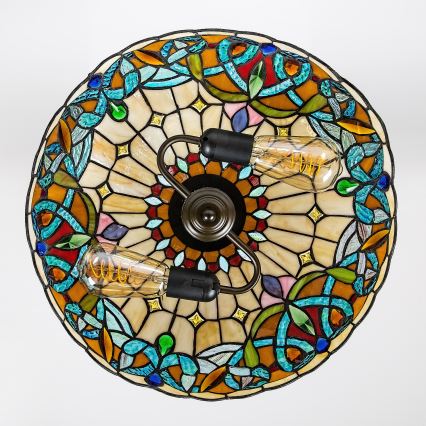 Brilagi - Tiffany stained-glass chandelier on chain LUISA 2xE27/60W/230V