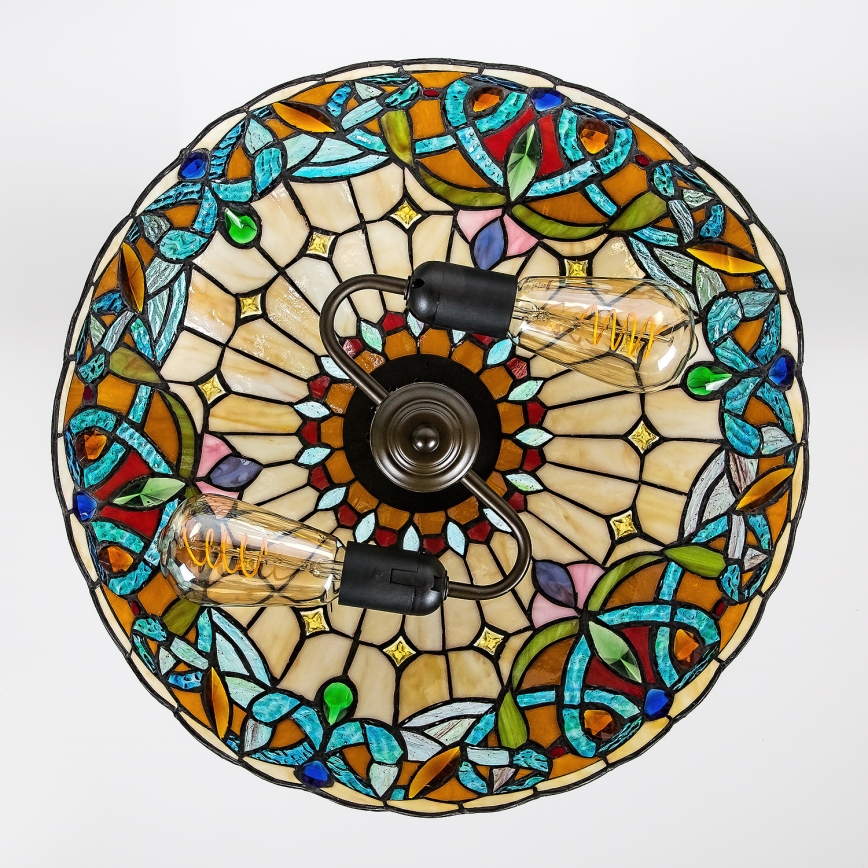Brilagi - Tiffany stained-glass chandelier on chain LUISA 2xE27/60W/230V