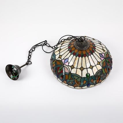 Brilagi - Tiffany stained-glass chandelier on chain LUISA 2xE27/60W/230V