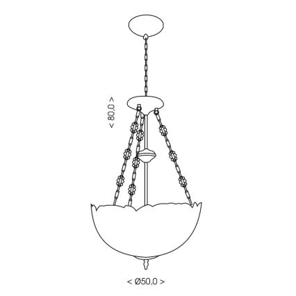 Brilagi - Tiffany stained-glass chandelier on chain MIRABELLA 3xE27/60W/230V Ø 50 cm