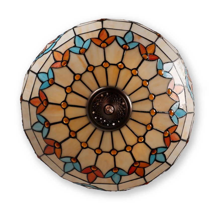 Brilagi - Tiffany stained-glass chandelier on chain MIRABELLA 3xE27/60W/230V Ø 50 cm