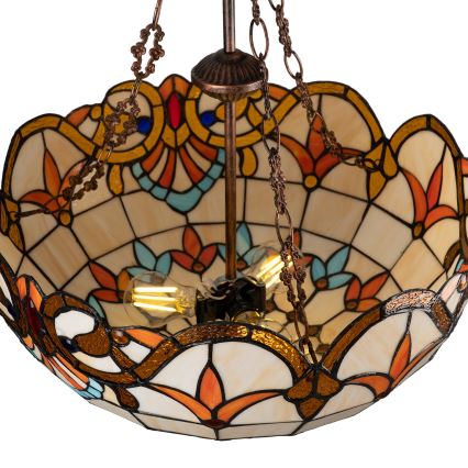 Brilagi - Tiffany stained-glass chandelier on chain MIRABELLA 3xE27/60W/230V Ø 50 cm