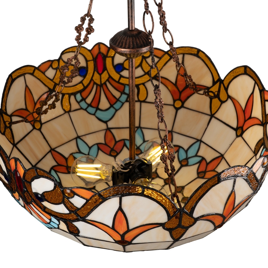 Brilagi - Tiffany stained-glass chandelier on chain MIRABELLA 3xE27/60W/230V Ø 50 cm