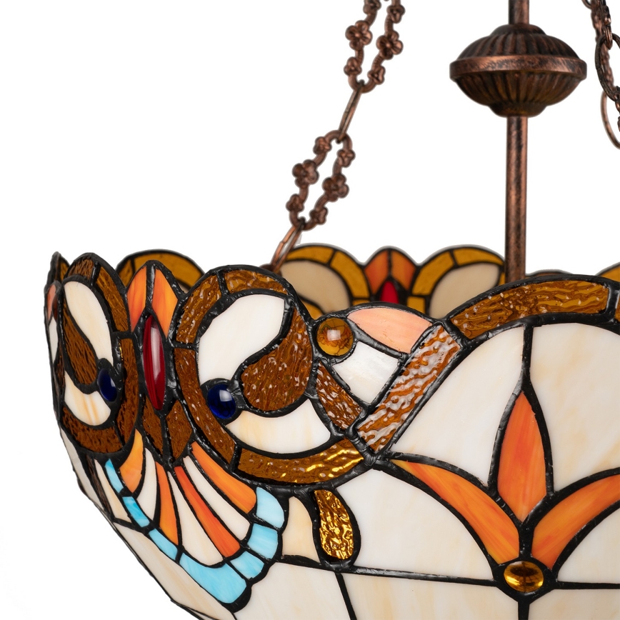 Brilagi - Tiffany stained-glass chandelier on chain MIRABELLA 3xE27/60W/230V Ø 50 cm
