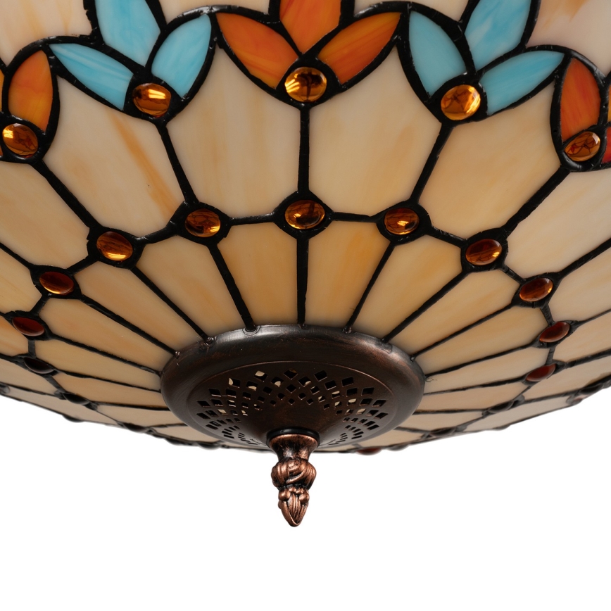 Brilagi - Tiffany stained-glass chandelier on chain MIRABELLA 3xE27/60W/230V Ø 50 cm